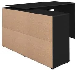 Mesa Escrivaninha em L Eron e Estante Livreiro Maly A06 Preto - Mpozen