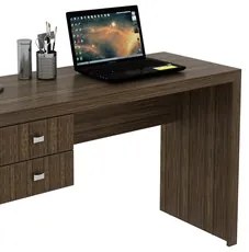 Mesa para Escritório 02 Gavetas ME4123 Nogal - Tecno Mobili