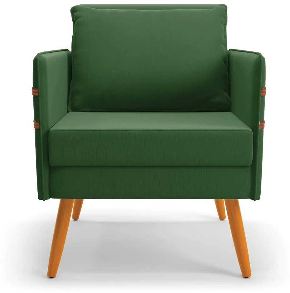 Kit 01 Namoradeira 02 Lugares e 02 Poltronas Mari Suede Pés Palito Castanho - D'Rossi - Verde