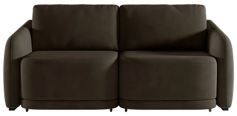 Sofá Cama Modulado Retrátil e Reclinável Decorativo Varsóvia 196cm Veludo Marrom G33 - Gran Belo