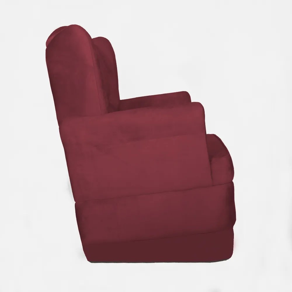 Conjunto Poltrona Ana de Amamentação com Balanço + Puff Ana Suede Bordô