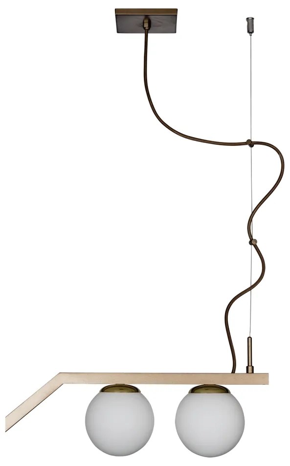 Pendente Zig 145X30Cm 6Xg9 / Cabo Aço Chumbador + Cabo Rayon / Globo Ø... (FN-F - Fendi Fosco, FOSCO)