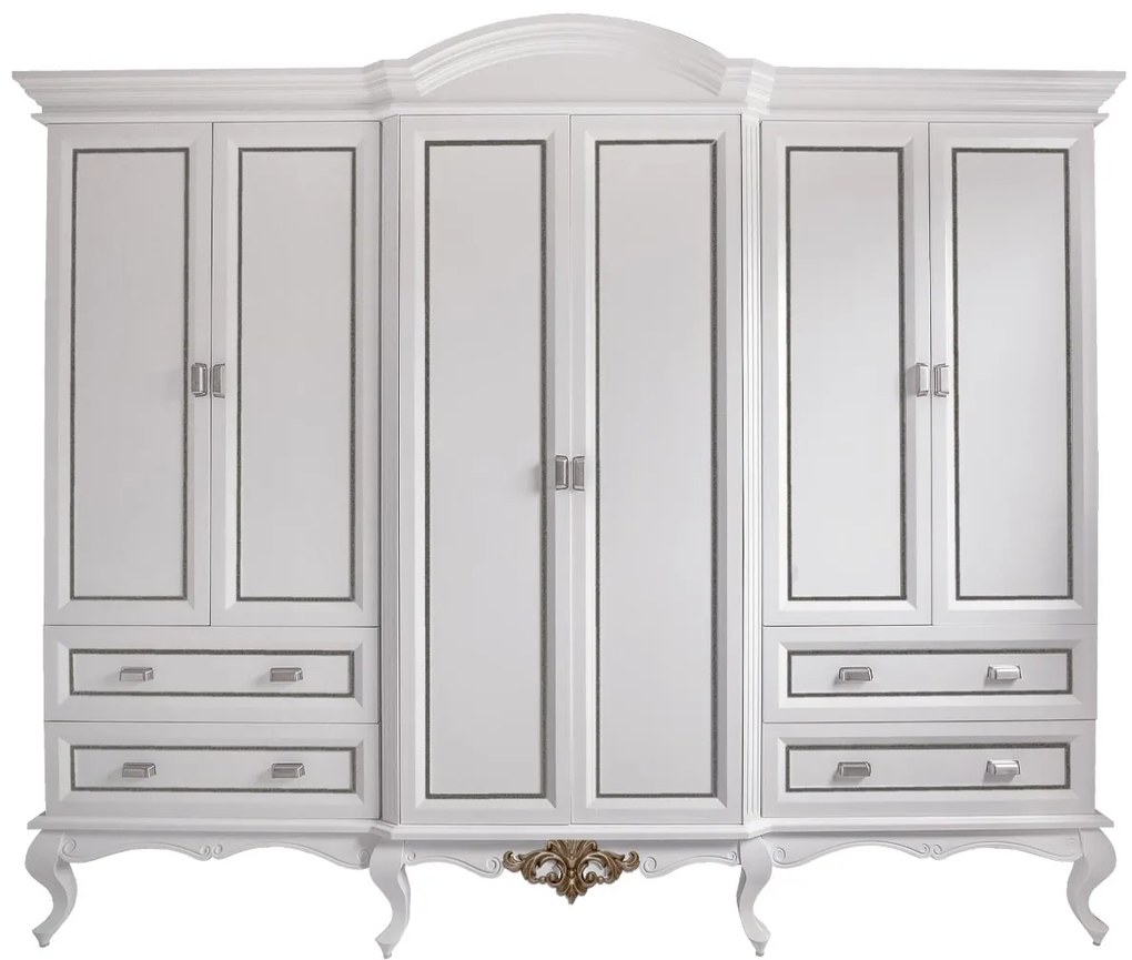 Guarda-Roupas Provençal Clássico Lavanda - Branco com Detalhes Fendi Lumiére  Kleiner