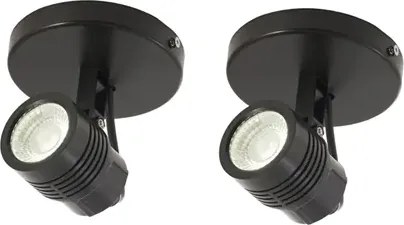 Kit 2 Spots Sobrepor Direcionável Abs Preto LED 6W IP65