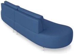 Sofá 4 Lugares 240cm Orgânico Pé Ferro Nagai Veludo Azul Z55 - Mpozena