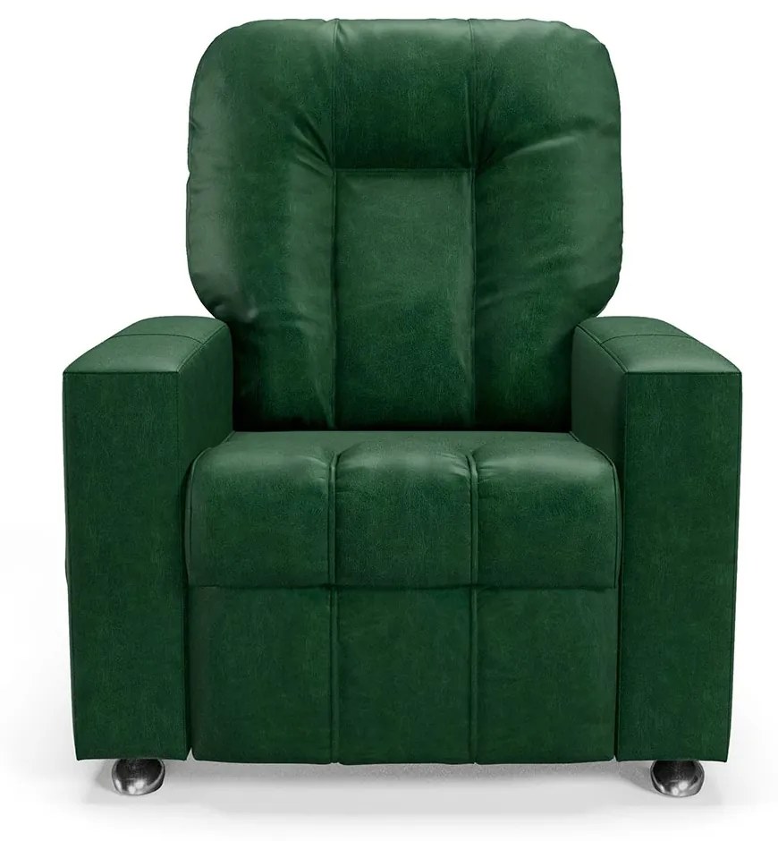 Poltrona do Papai Reclinável Sala de Cinema Pequim Manual PU Verde G23 - Gran Belo