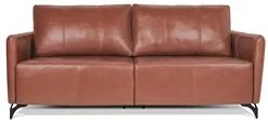 Sofá Living 3 Lugares Sala de Estar 220cm Cisso L07 Couro Marrom Claro