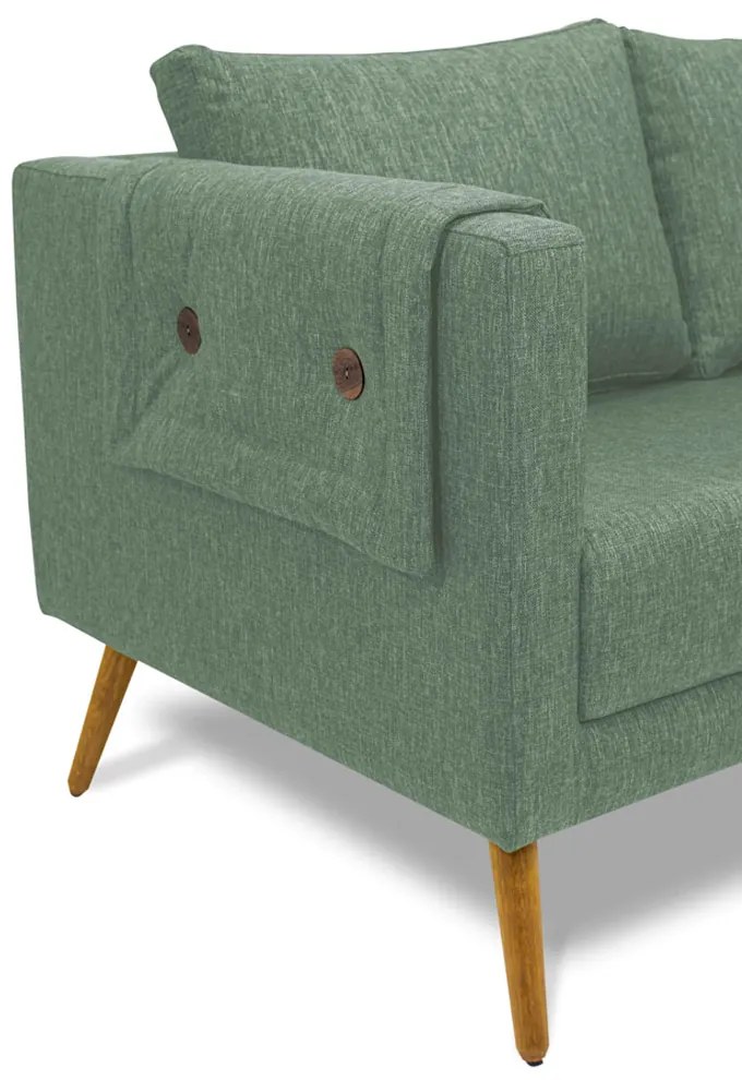 Poltrona Namoradeira Paris D07 2 Lugares Linho Mescla Verde - D'Rossi