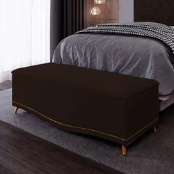 Calçadeira Baú Queen 160cm com Tachas Imperial J02 Sintético Marrom Es
