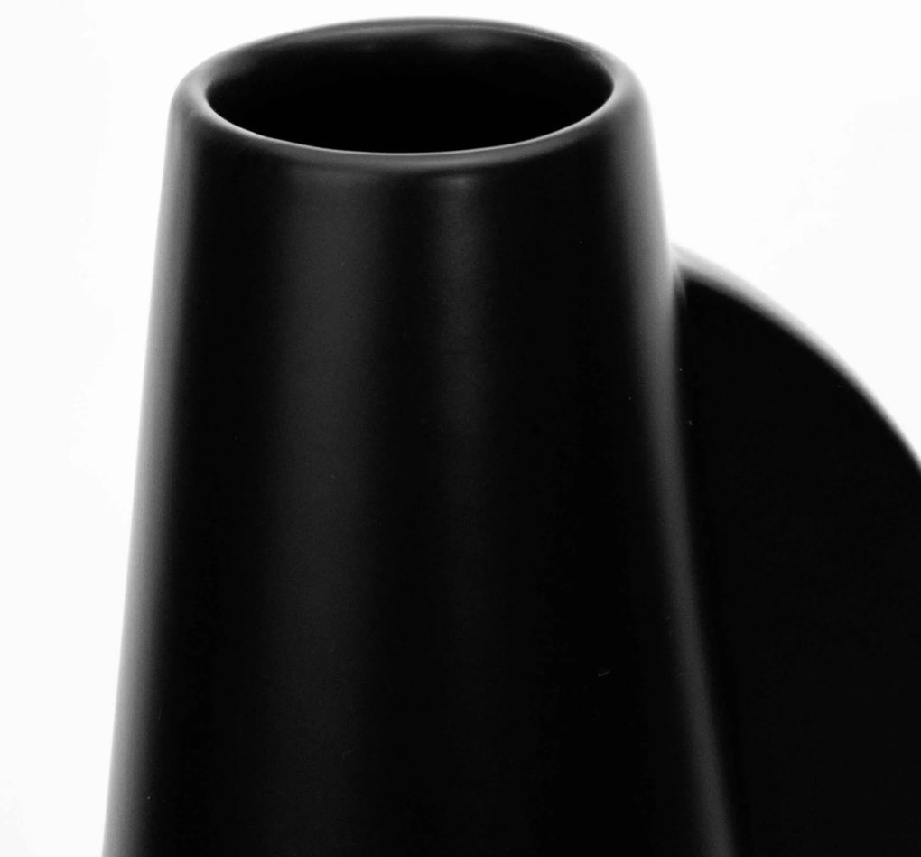 Vaso Decorativo Em Cerâmica Preto 15x14 Cm - D'Rossi