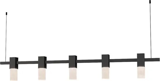 Pendente Cristal De Rocha E Aluminio Preto Felsen