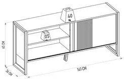 Rack Bancada de TV 55 Polegadas Glossy L06 Nature/Off White - Mpozenat