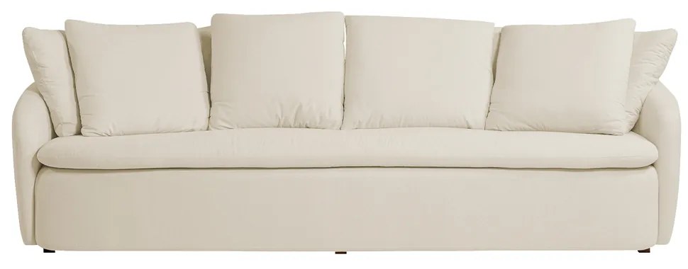 Sofá Living Sala de Estar Toscana 270cm 3 Lugares Veludo Luxo Off White G92 - Gran Belo