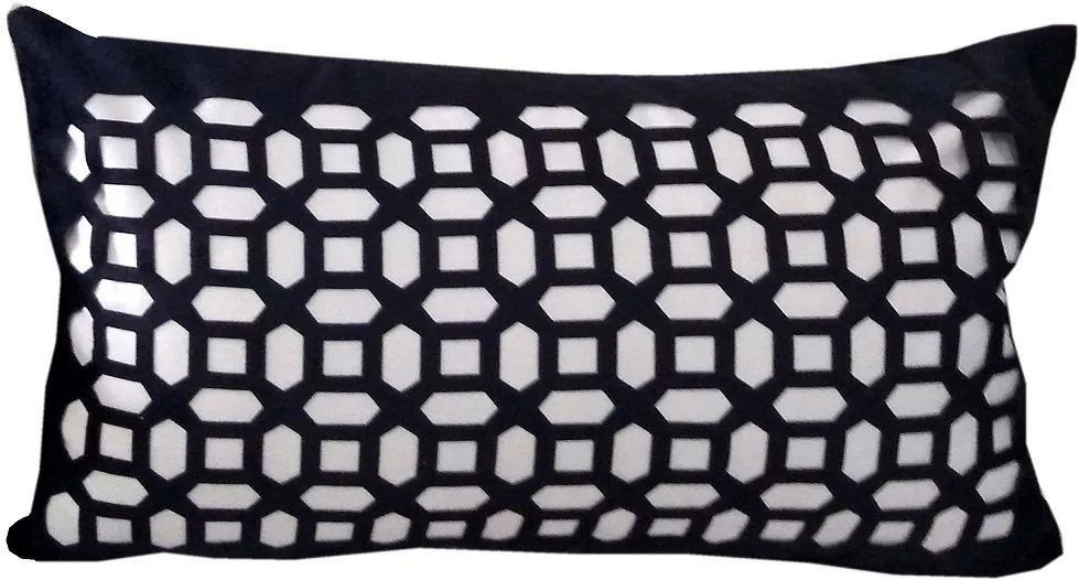 Capa Almofada Corte a Laser Provence Vitral Preto 30x50cm