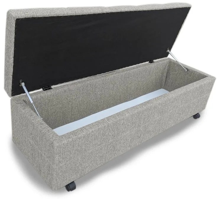 Calçadeira Baú Solteiro 90cm Marselha Linho Cinza - Sheep Estofados - Cinza