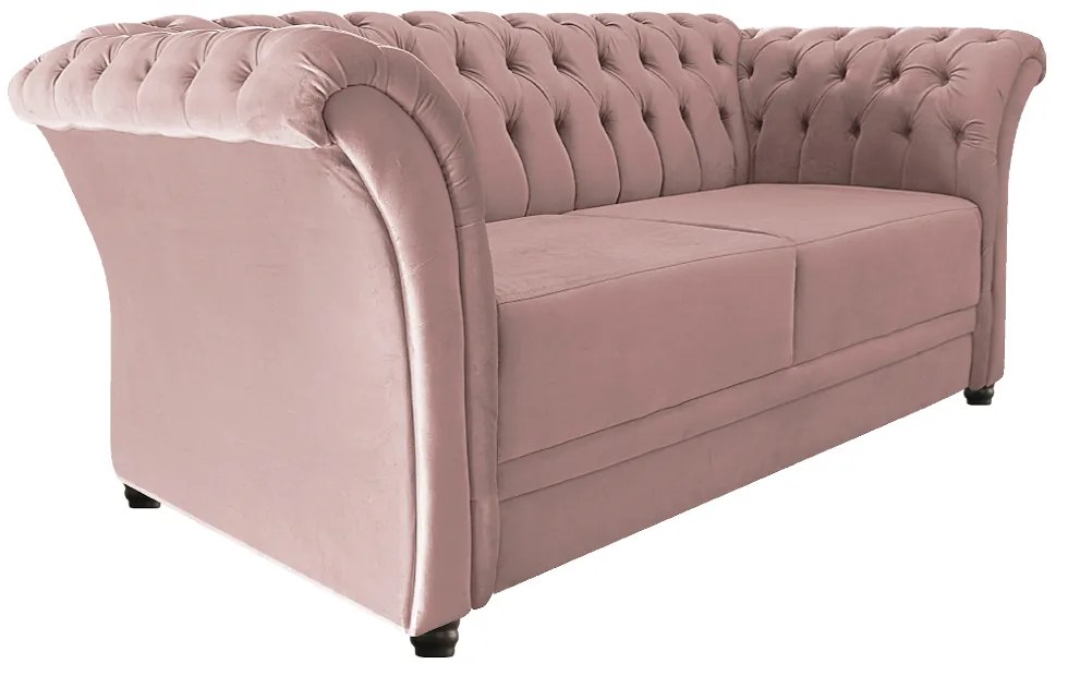 Namoradeira Chesterfield Sofia Suede Rosê - ADJ Decor