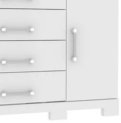 Cômoda Sapateira Com Pés 1 Porta 4 Gavetas Plus Branco - Santos Andirá