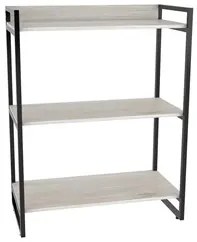 Kit 2 Estantes Livreiro Prisma Estilo Industrial 80cm 3 Prateleiras C0