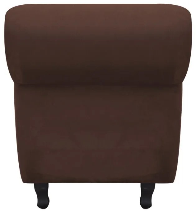 Recamier com Baú Itália Namoradeira Calçadeira Suede Marrom - D'Rossi