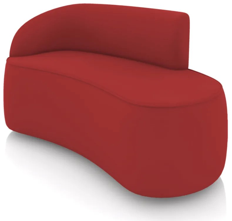 Sofá 2 Lugares Orgânico 140 cm Morgan Veludo D03 - D'Rossi - Marsala