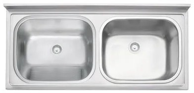 Tanque Duplo Tramontina Hera Duo Plus 2C 30 + 30 L em Aço Inox Acetinado 120 x 55 cm