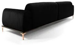 Sofá 320cm 5 Lugares com Chaise Esquerdo Pés Gold Molino C-300 Veludo