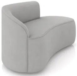 Sofá 2 Lugares 140cm Wendi e Poltrona Steve Suede Cinza I01  - Mpozena