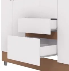 Guarda Roupa Solteiro 154cm Com Espelho Mayra Branco Flex V02 - Mpozen