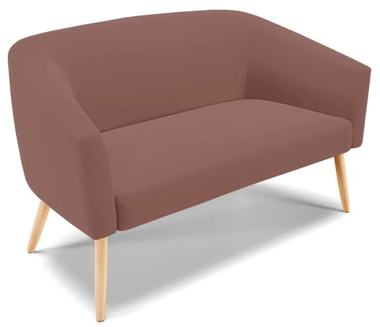 Namoradeira e 2 Poltronas Pé Palito Natural Stella Veludo D03 - D'Rossi - Rose