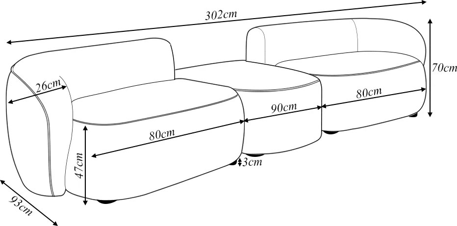 Sofá Versátil Sala de Estar Egito 302cm Modulado Veludo Vermelho G52 - Gran Belo