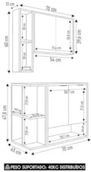 Gabinete Banheiro Cuba e Espelheira Lizzi Pistache/Naturalle B02 - Mpo
