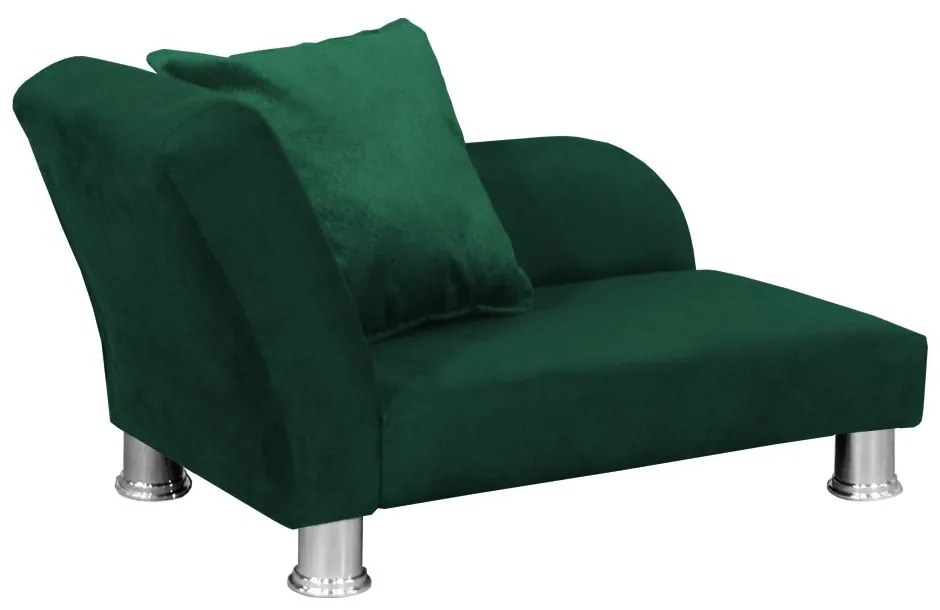Divã Cama Pet Luxo para Cães E Gatos Elegante Confortável Suede Verde Bandeira