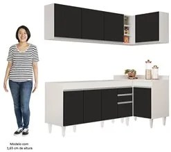 Armário de Cozinha Modulado de Canto Esquerdo 4 Peças CP49 Balcão sem