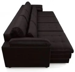 Sofá Retrátil 5 Lugares Para Sala 414cm Dijon Couro Bordô S07 - Mpozen