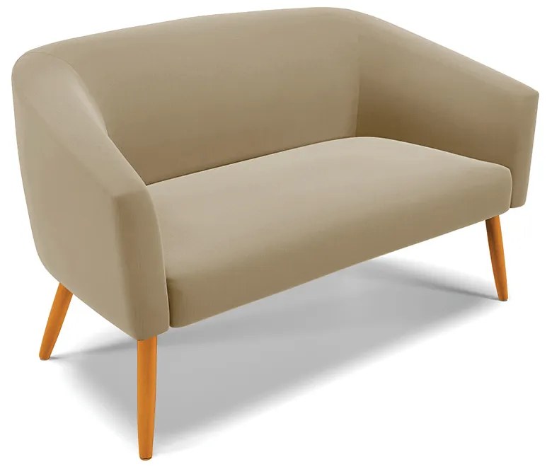 Namoradeira e 2 Poltronas Pé Palito Castanho Stella Suede Marrom Rato D03 - D'Rossi