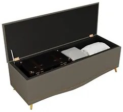 Calçadeira Baú King 195cm com Tachas Imperial J02 Sintético Areia - Mp