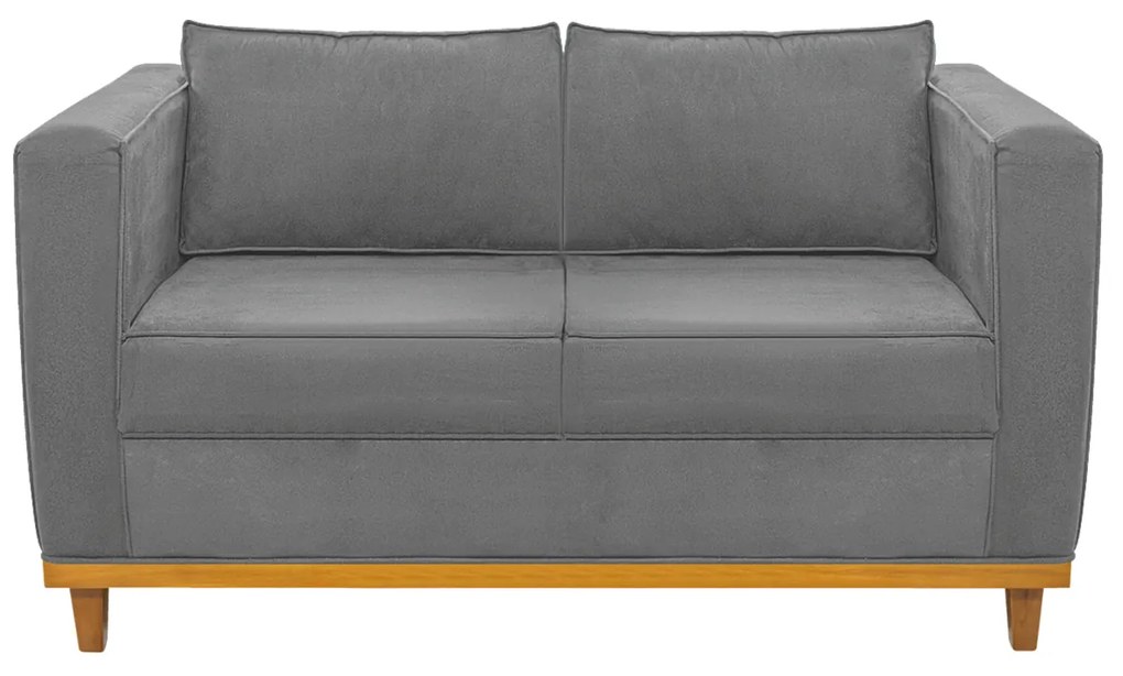 Sofá 2 Lugares Europa Suede Cinza ADJ Decor