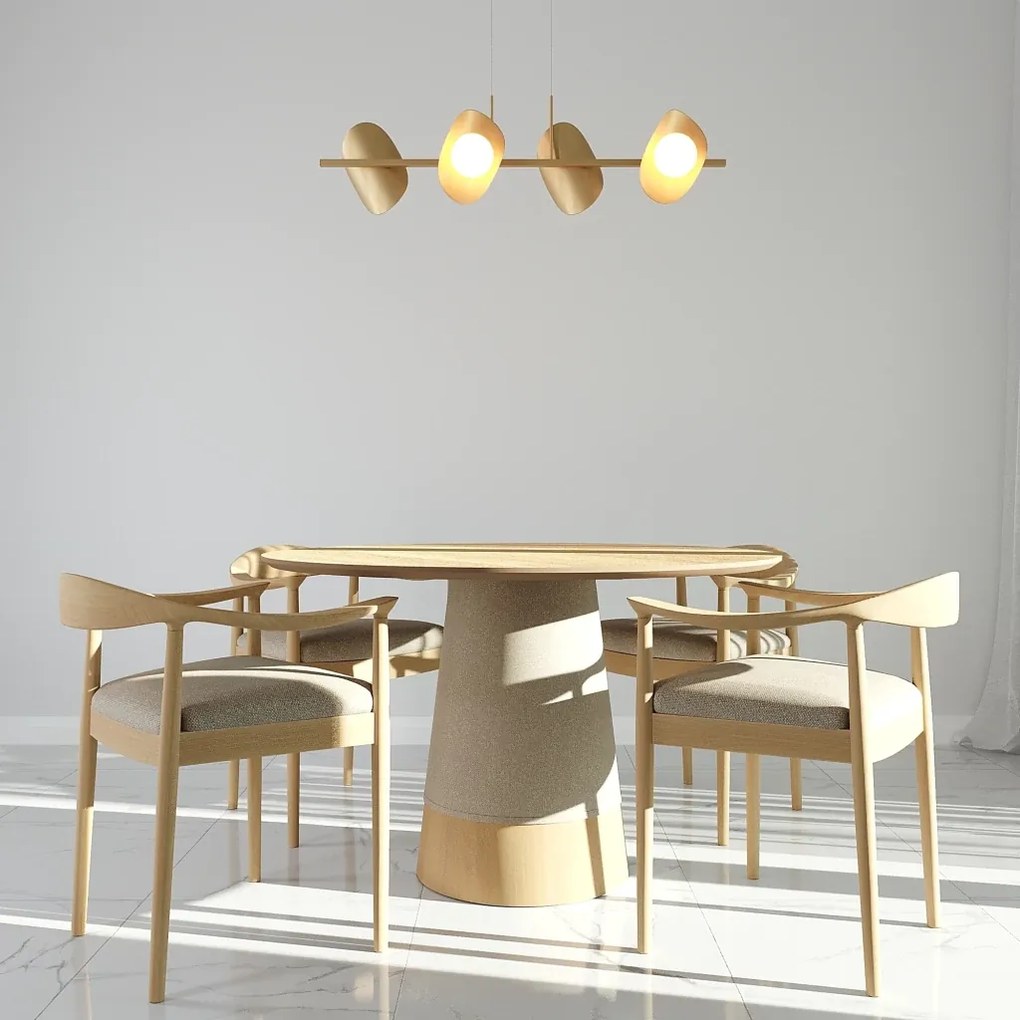 Pendente Calandra Linear 27X21X95Cm Alumínio E Globo Ø10Cm Fosco 4Xg9... (PRETO / CHAMPANHE, FOSCO)