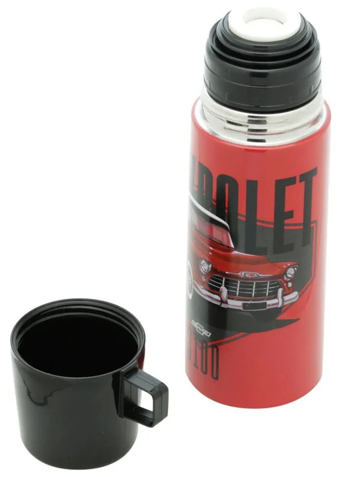 Garrafa Térmica 350 ml com Caneca Chevrolet 3100 Brasil GM