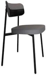Cadeira de Jantar Estofada Kit 2 Ella M25 Linho Cinza/Preto - Mpozenat