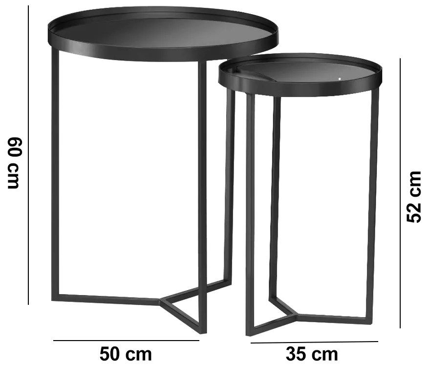 Conjunto Mesa de Apoio e Lateral Espelhada Preto - D'Rossi