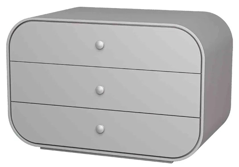 Mesa de Cabeceira Eryndor 3 Gavetas Acabamento com Pintura Laca