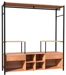 Guarda Roupa Closet Casal Industrial 174cm 2 Gavetas Barcelona Demoliç