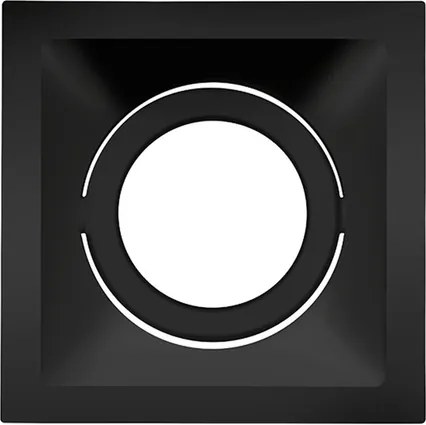 Plafon Embutir Aluminio Square 11,6Cm - PRETO