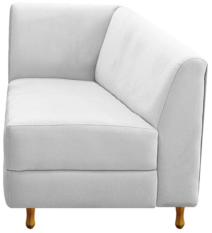 Recamier Valéria 185cm Lado Direito Suede Branco - ADJ Decor