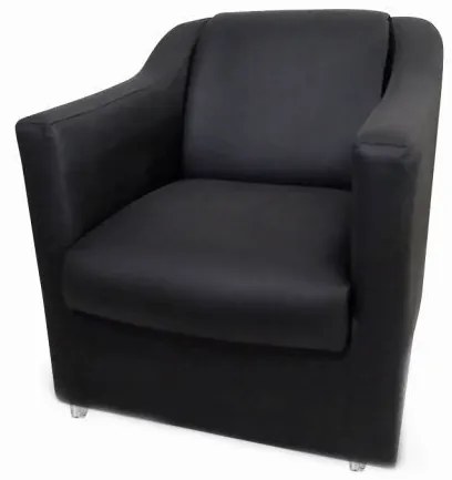 kit 2 Poltronas Decorativas Corino Bianca - Preto