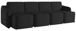 Sofá Cama Casal para Sala 436cm Polska Z08 Veludo Preto - Mpozenato