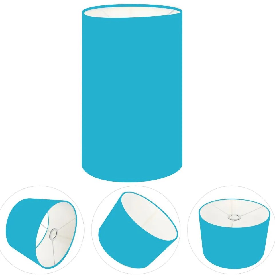 Cúpula Abajur Cilíndrica Cp-7002 Ø13x30cm Azul Turquesa
