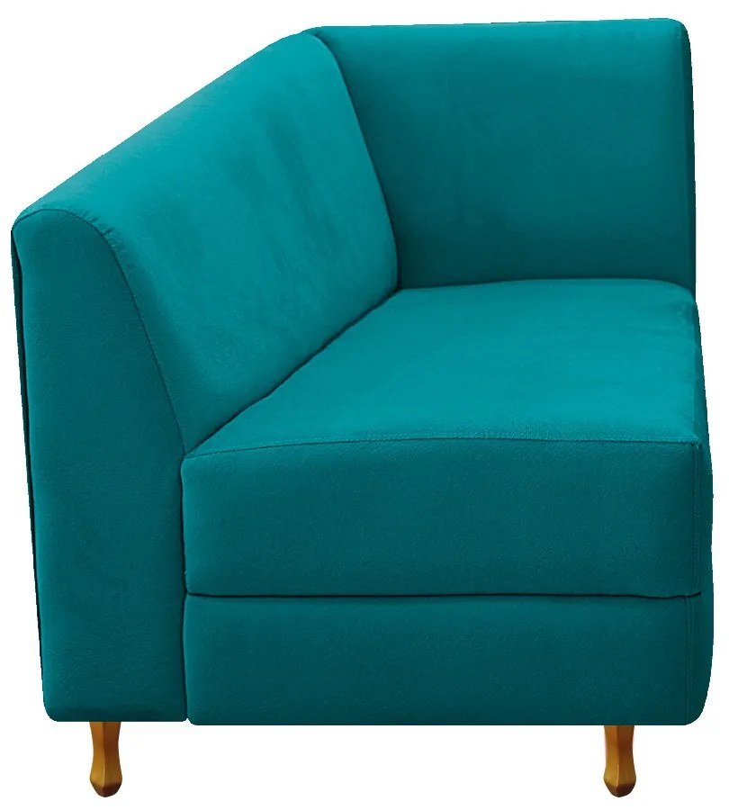 Recamier Valéria 185cm Lado Esquerdo Suede Azul Turquesa - ADJ Decor