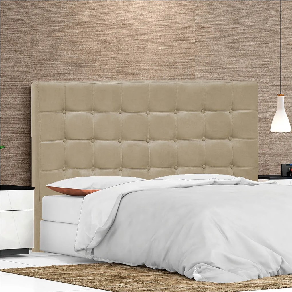 Cabeceira Casal Pequim P04 140 cm Suede - ADJ Decor